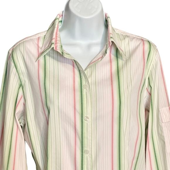 Vintage Starington Button Up Shirt Top Size 10 Long Sleeve Hipster Retro Striped - Picture 6 of 11